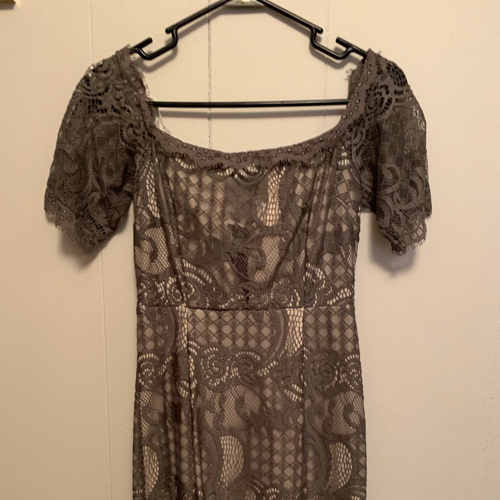 Gray lace dress